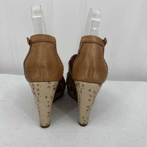 Cole Haan Women's Wedge High Heels Size 6.5B Leopard Snake Print 4" Heels - Picture 6 of 14